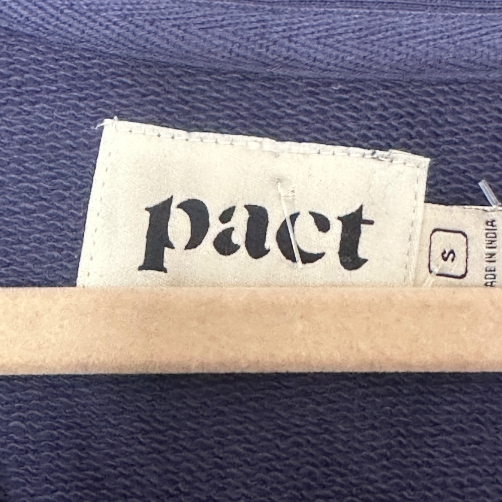 PACT Organic Cotton Cardigan Navy Blue Size Small Women's Button Front - Picture 3 of 6